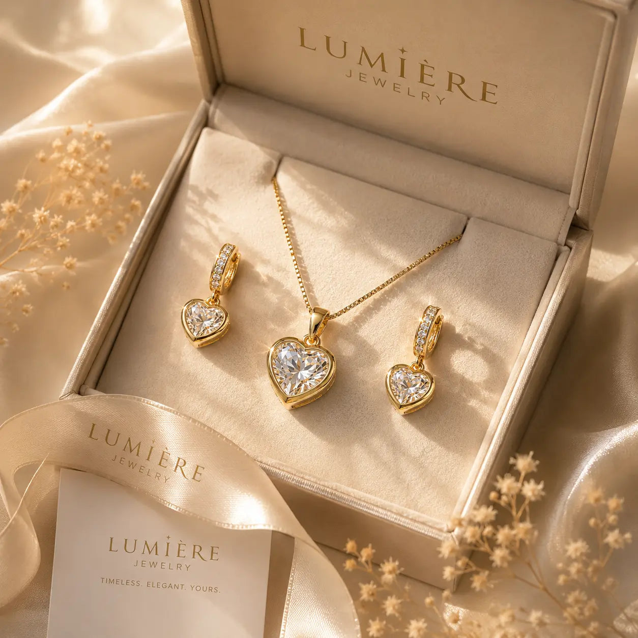 Amour Heart Set · Gold & Moissanite