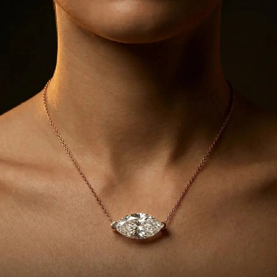 Navette Necklace · Moissanite