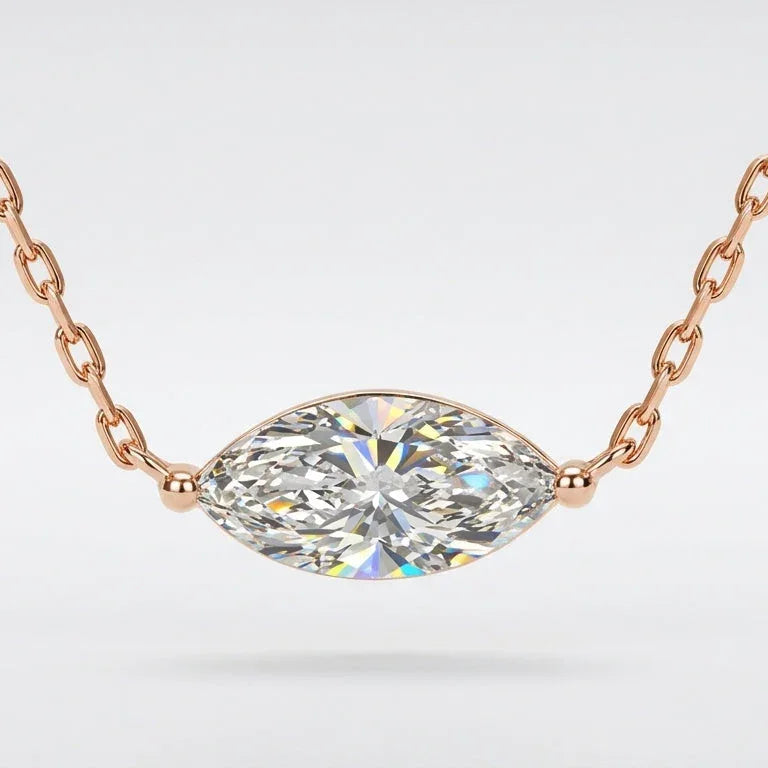 Navette Necklace · S925 Silver & Moissanite