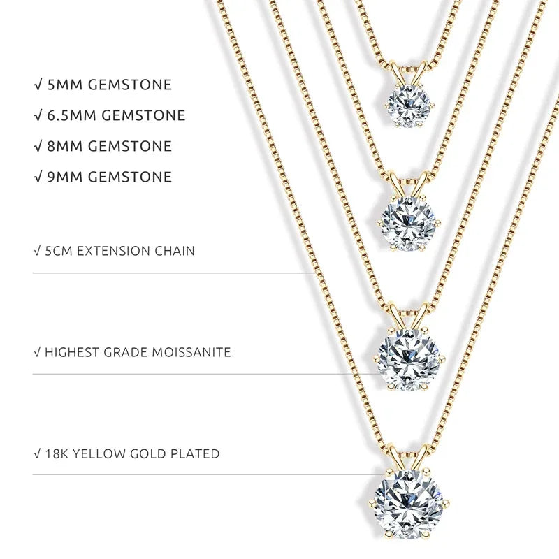 Lumière Solitaire Necklace · S925 Silver & Moissanite