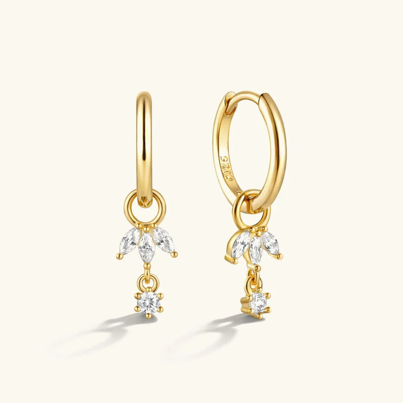 Caprice Removable Charm Hoops · 18K Gold Finish & Hand-Set Stone