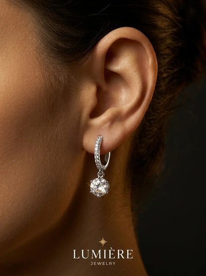 Lumière Drop Hoops · Moissanite