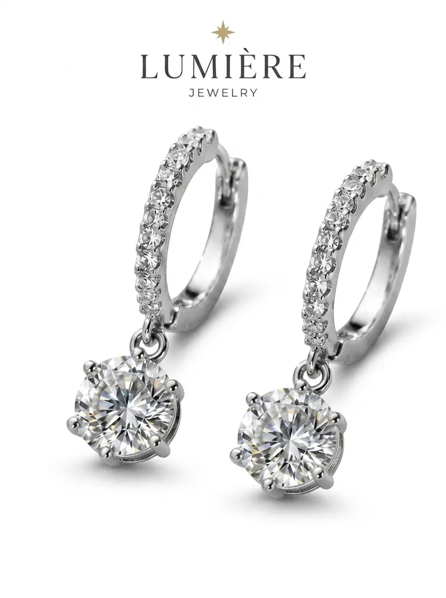 Lumière Drop Hoops · Moissanite