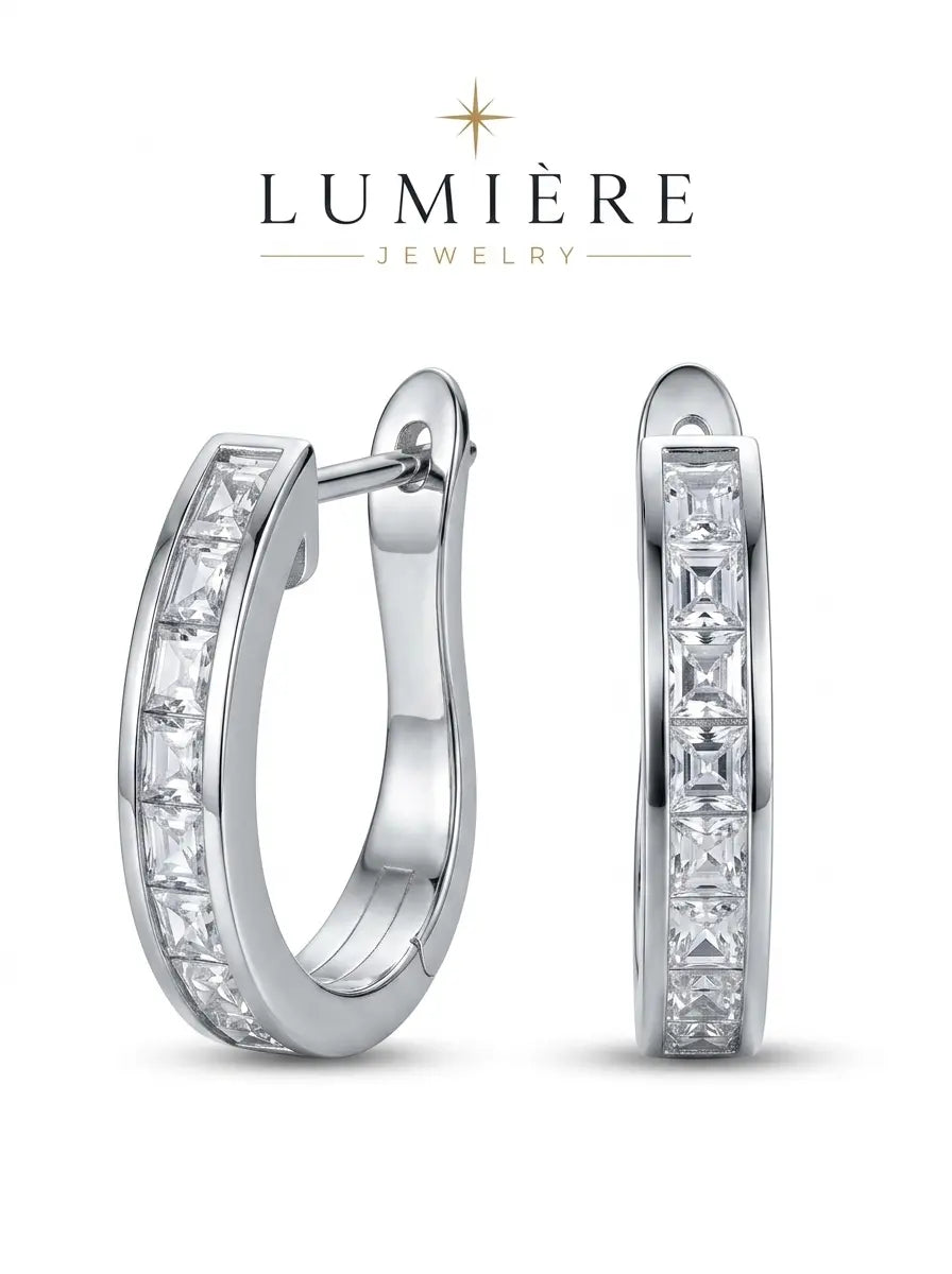 Baguette Hoop · Crystal