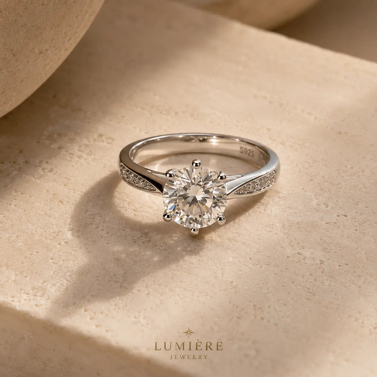 Grand Solitaire Ring · Brilliant-Cut Stone