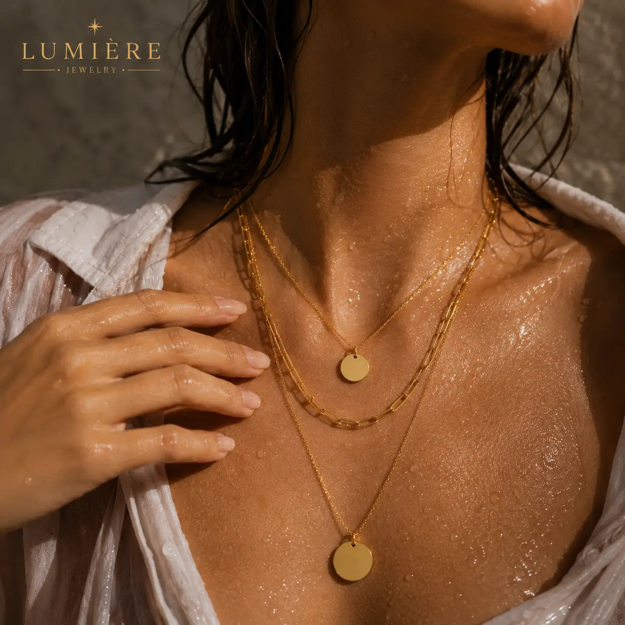 Soleil Layered Necklace · 18K Gold Finish