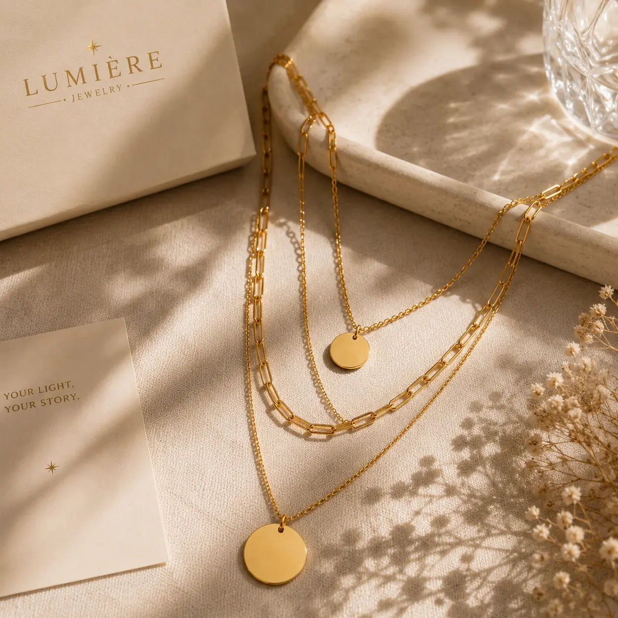 Soleil Layered Necklace · 18K Gold Finish