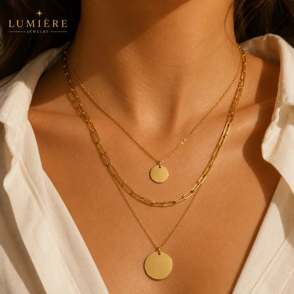 Soleil Layered Necklace · 18K Gold Finish
