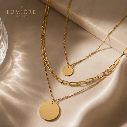Soleil Layered Necklace · 18K Gold Finish