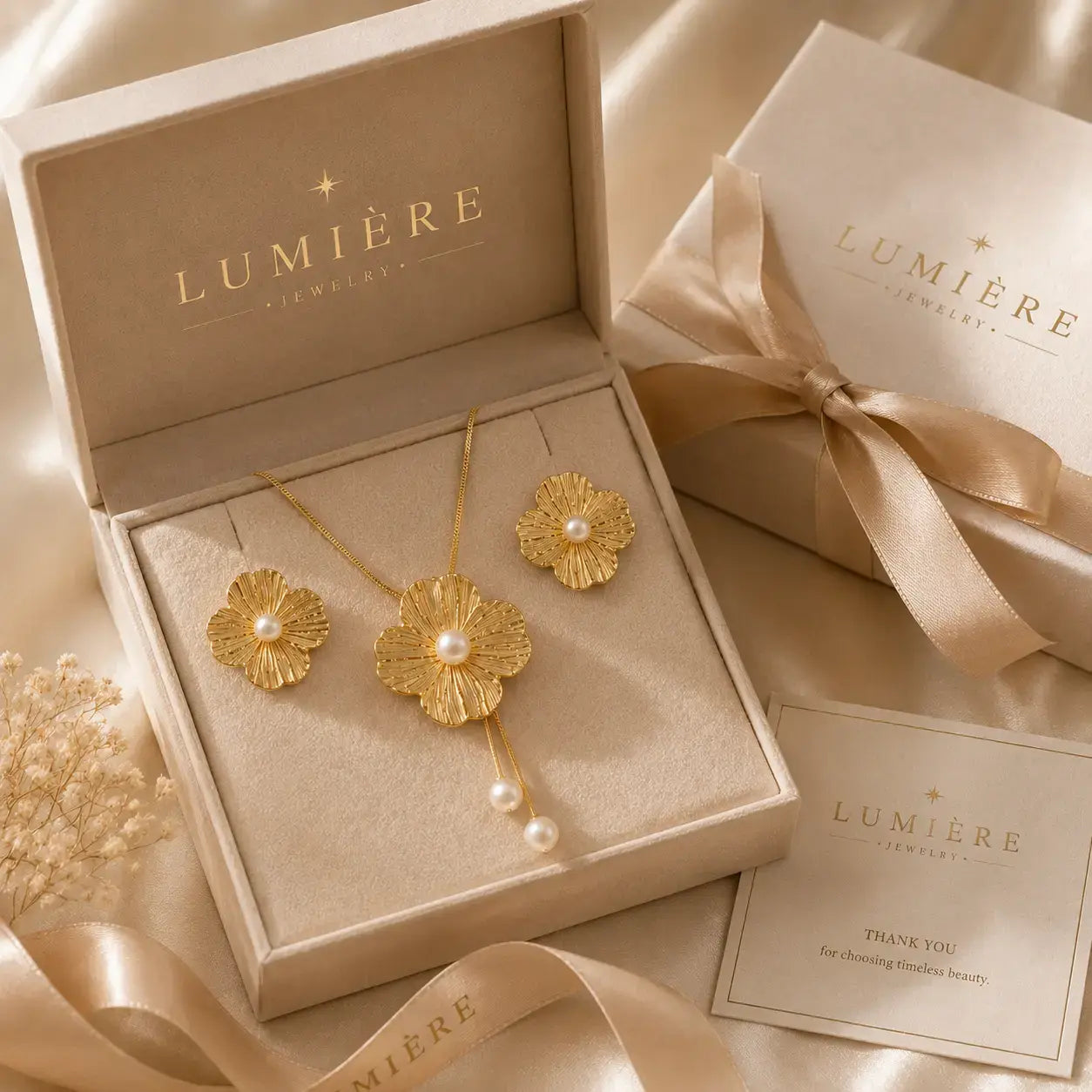 Fleur Pearl Set · Necklace & Earrings