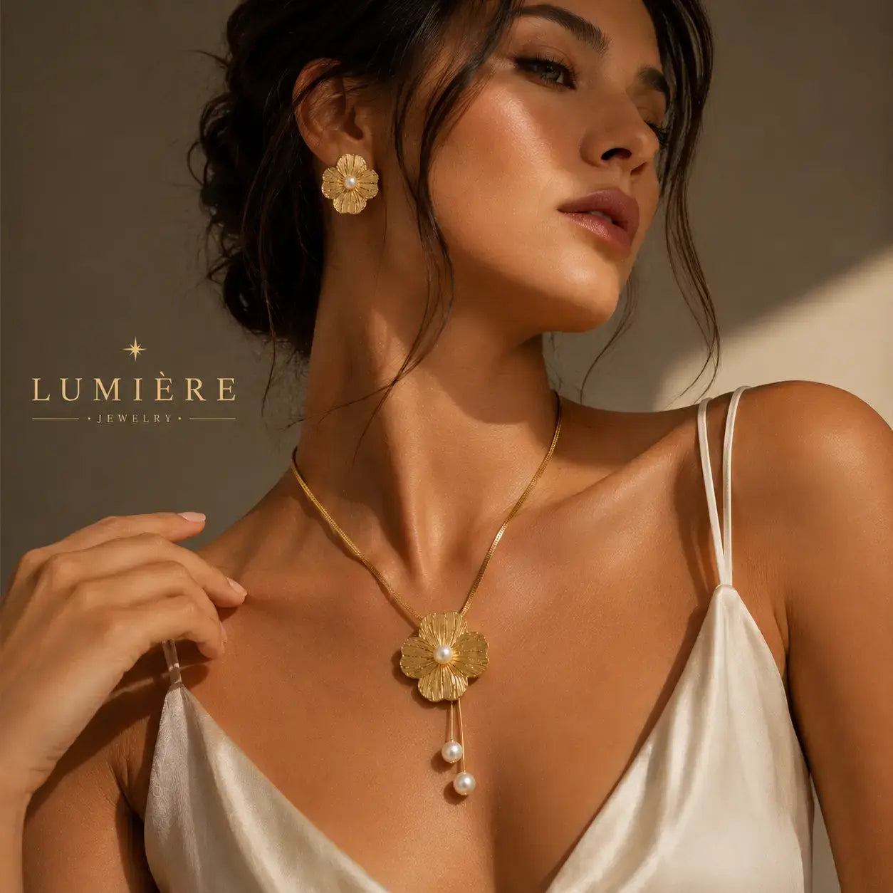 Fleur Pearl Set · Necklace & Earrings