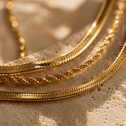 Lame Chain Necklace · 18K Gold Finish