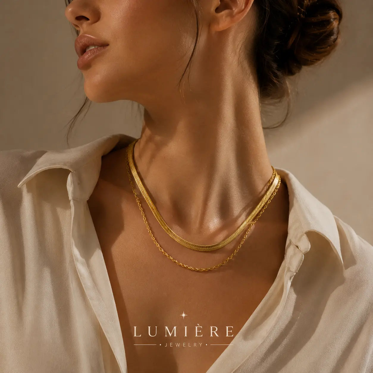 Lame Chain Necklace · 18K Gold Finish