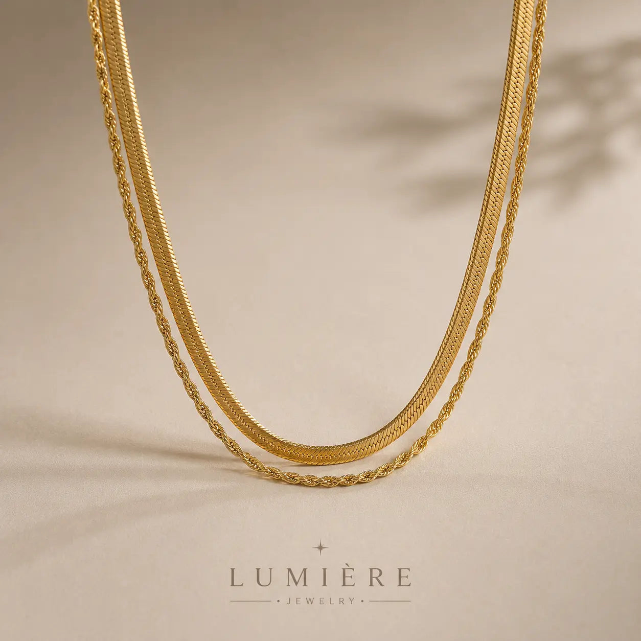 Lame Chain Necklace · 18K Gold Finish