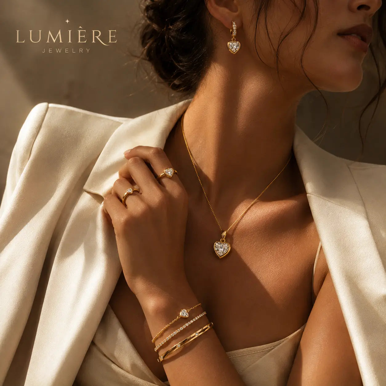 Amour Heart Set · Gold & Moissanite
