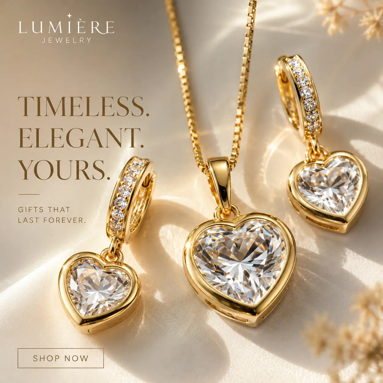 Amour Heart Set · Gold & Moissanite