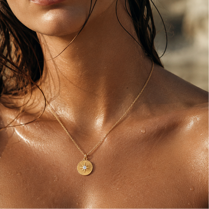 Rue Sunburst Disc Necklace