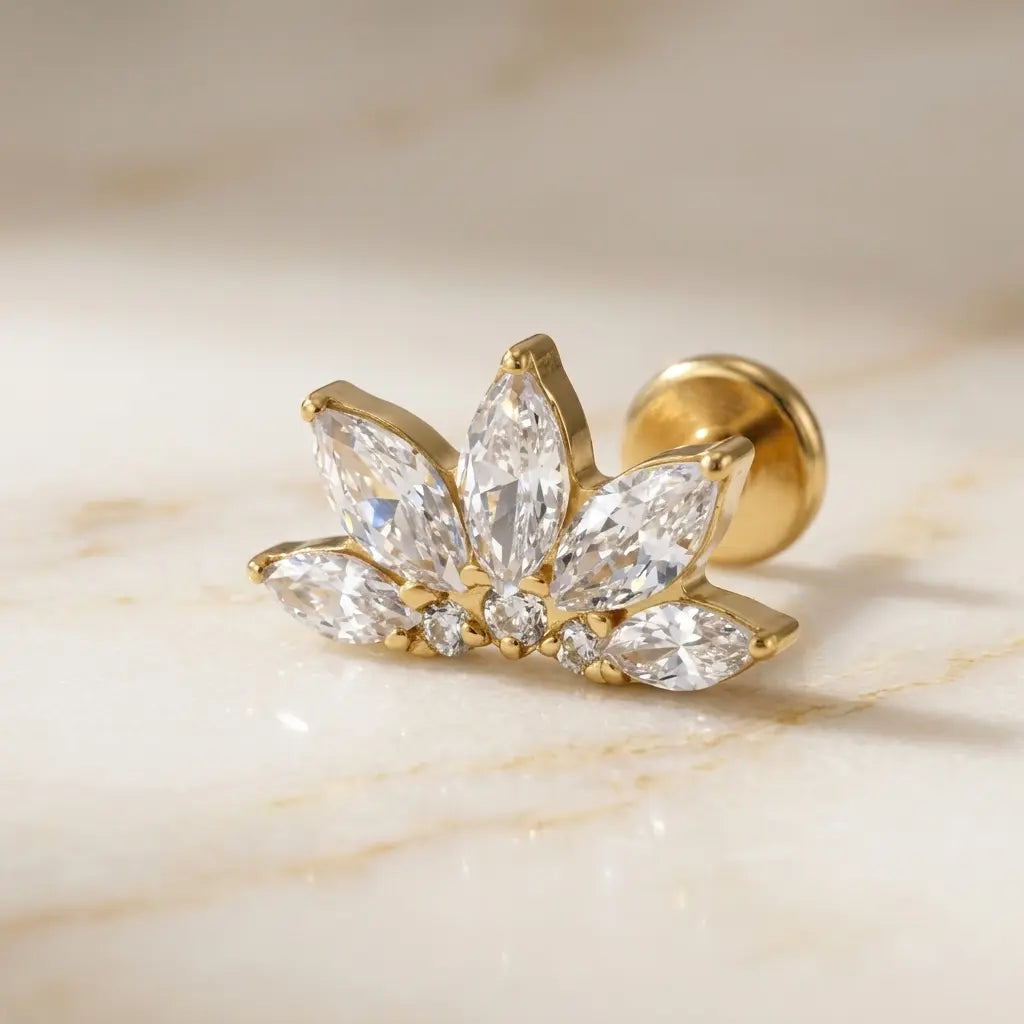 Lotus Stud · 18K Gold Finish