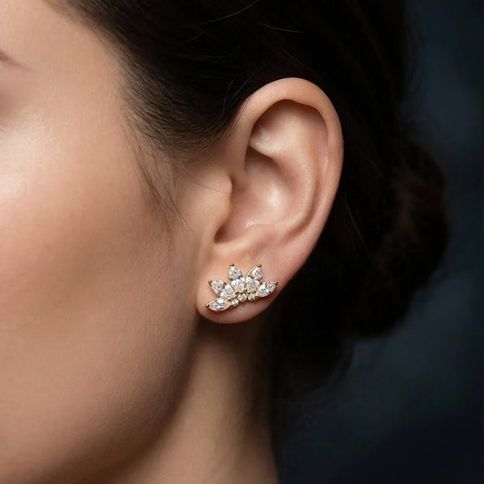 Lotus Stud · 18K Gold Finish