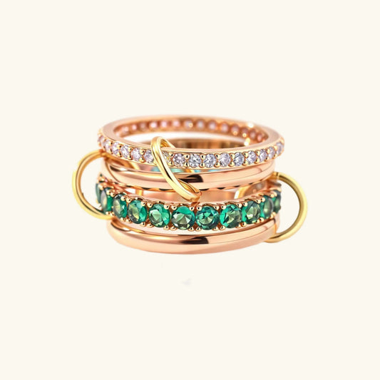 Bois de Rose Stacked Ring · Rose Gold Finish & Hand-Set Stones