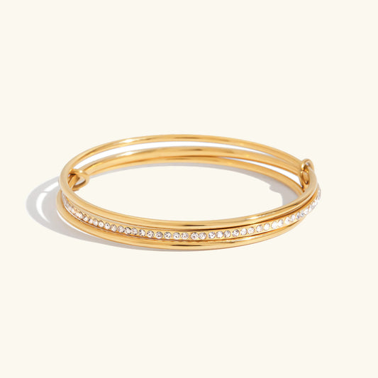 Rangée Stacked Bracelet · 18K Gold Finish & Hand-Set Stones