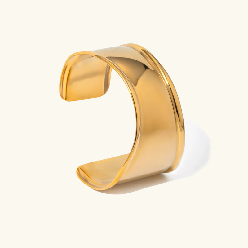 Bandeau Smooth Wide Cuff · 18K Gold Finish