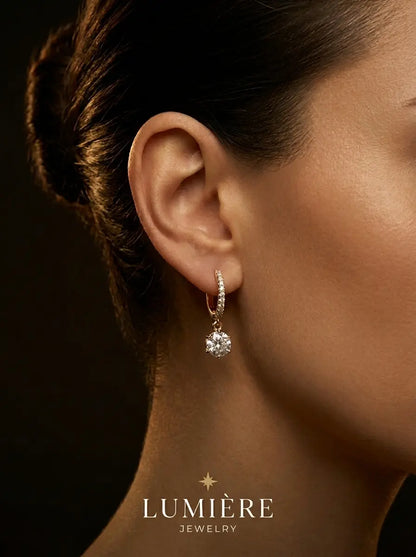 Lumière Drop Hoops · Moissanite
