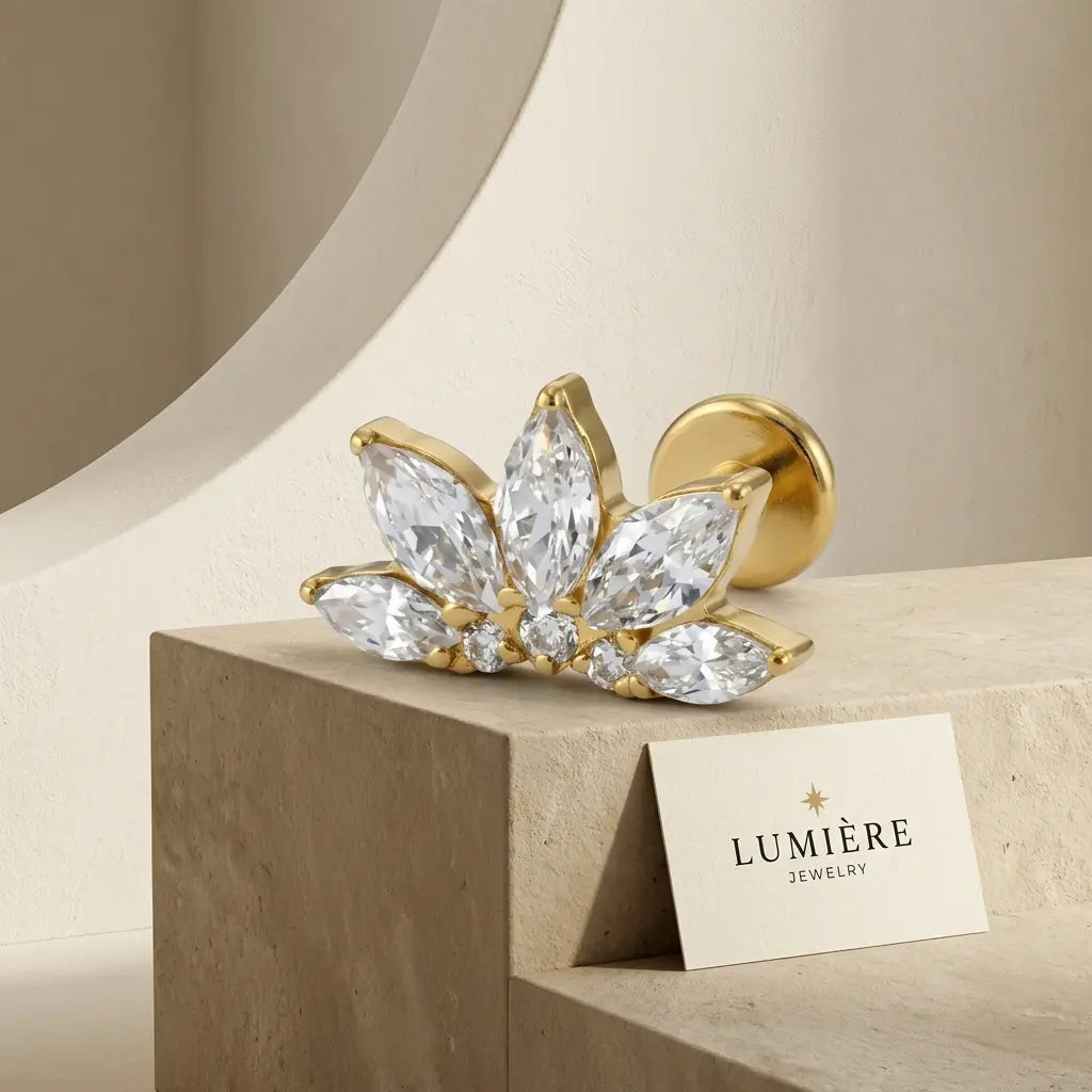 Lotus Stud · 18K Gold Finish