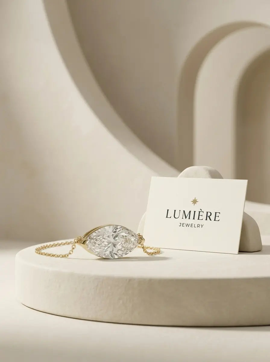 Navette Necklace · Moissanite
