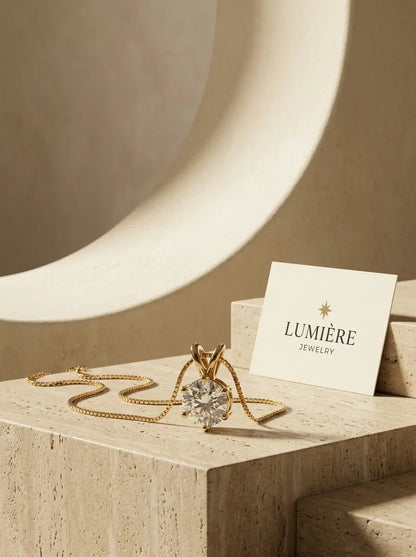 Lumière Solitaire Necklace · Moissanite