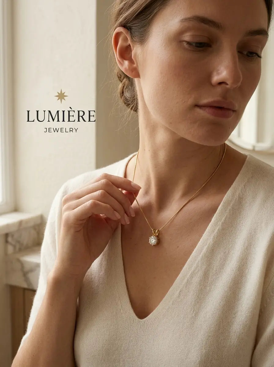Lumière Solitaire Necklace · Moissanite