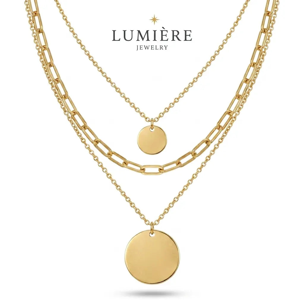 Soleil Layered Necklace · 18K Gold Finish