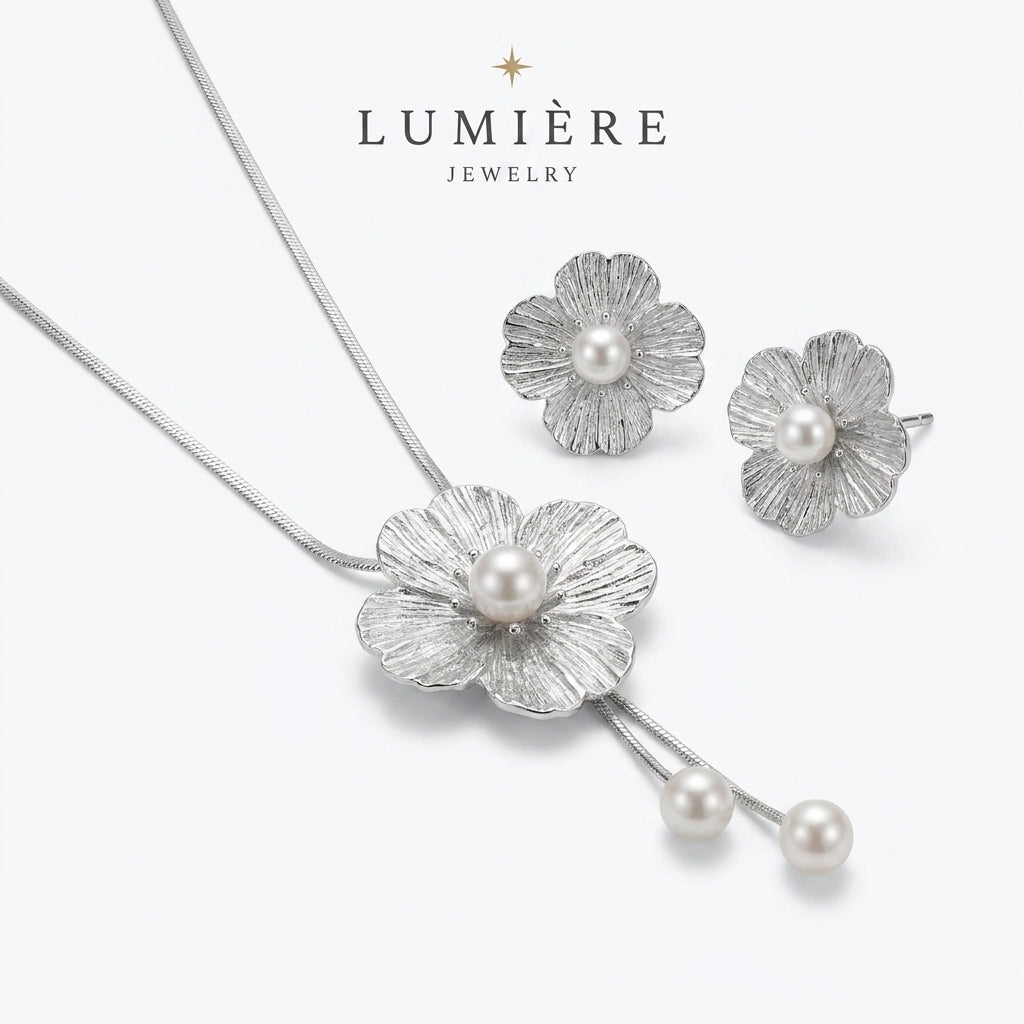 Fleur Pearl Set · Necklace & Earrings