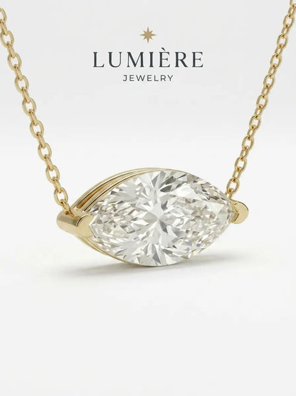 Navette Necklace · Moissanite