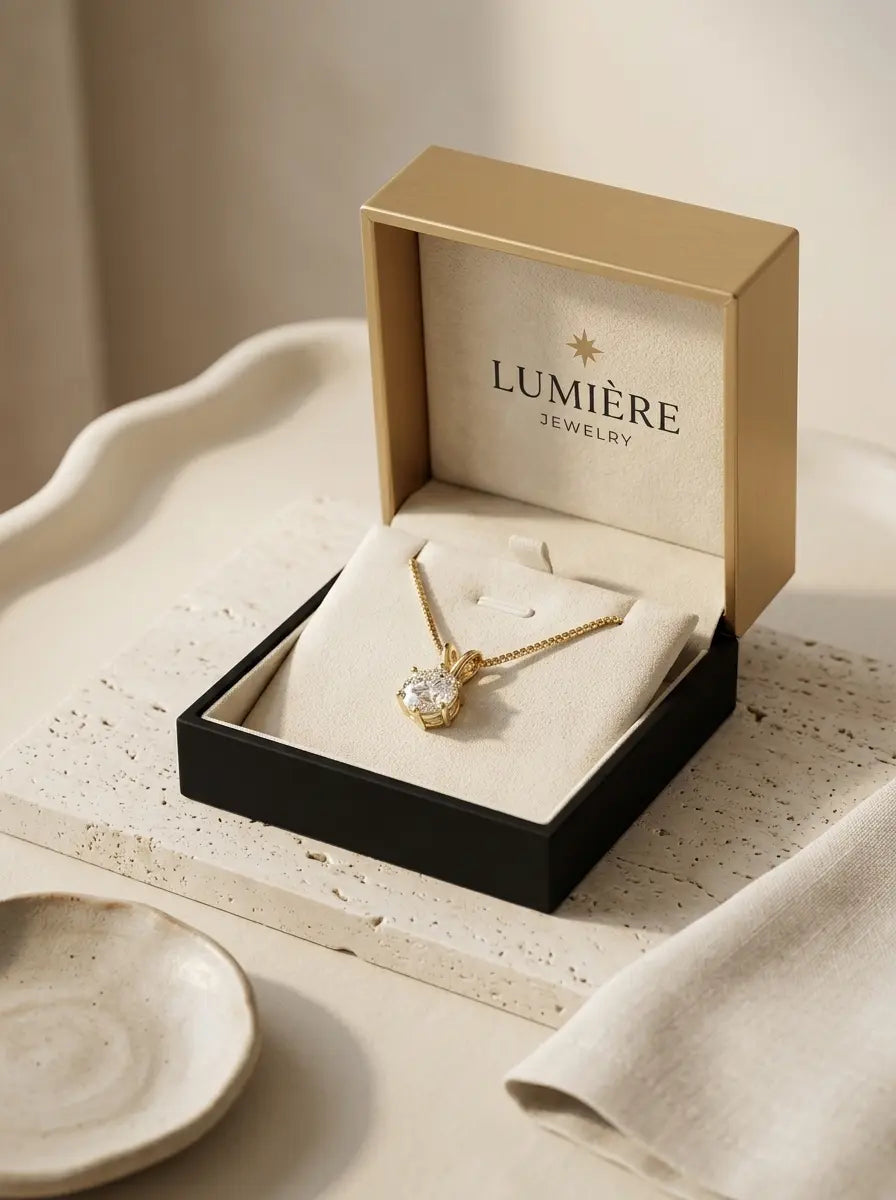 Lumière Solitaire Necklace · Moissanite