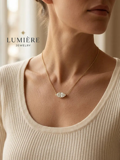 Navette Necklace · Moissanite