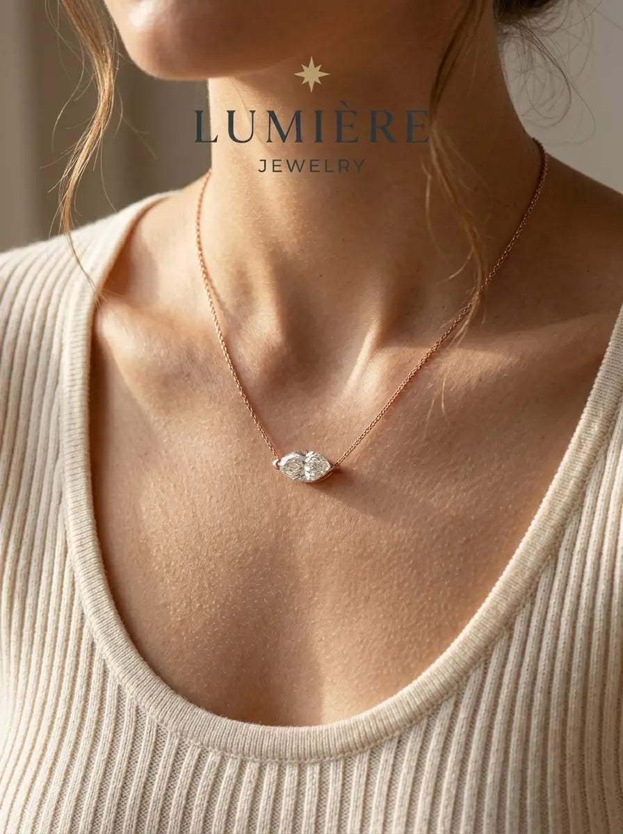 Navette Necklace · Moissanite