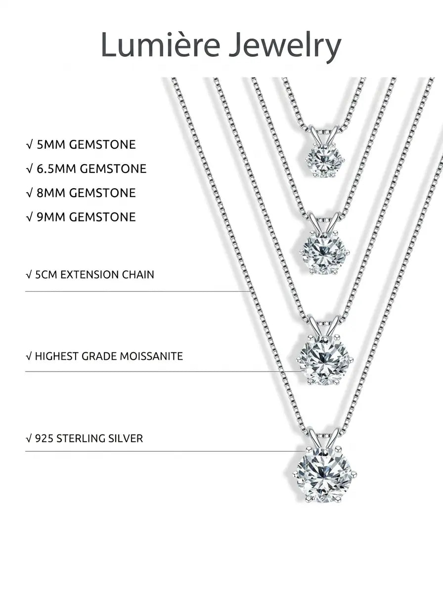 Lumière Solitaire Necklace · Moissanite