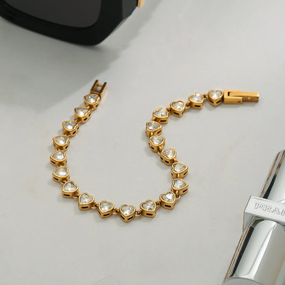 Romani Heart Shaped Tennis Bracelet