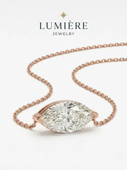 Navette Necklace · Moissanite