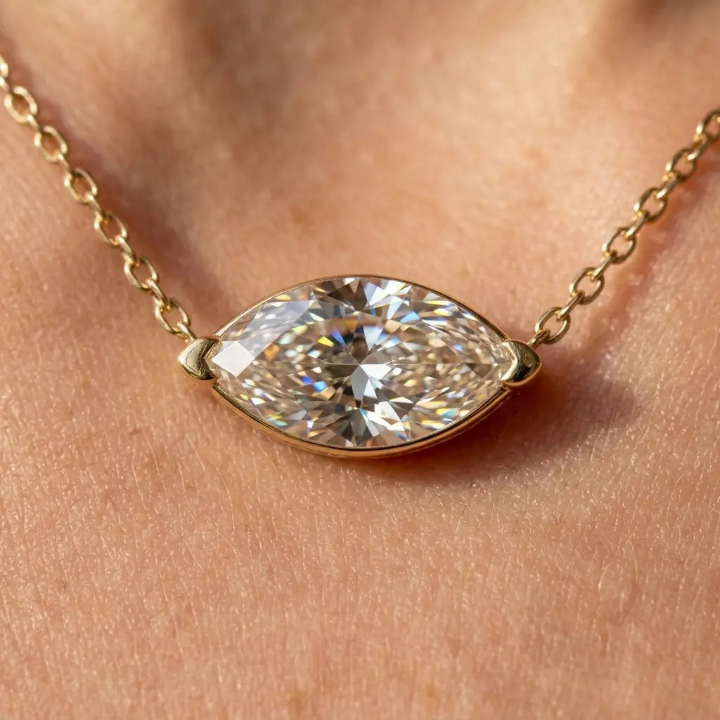 Navette Necklace · Moissanite