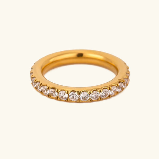 Sérénité Pavé Ring · 18K Gold Finish & Hand-Set Stones · Slim or Regular