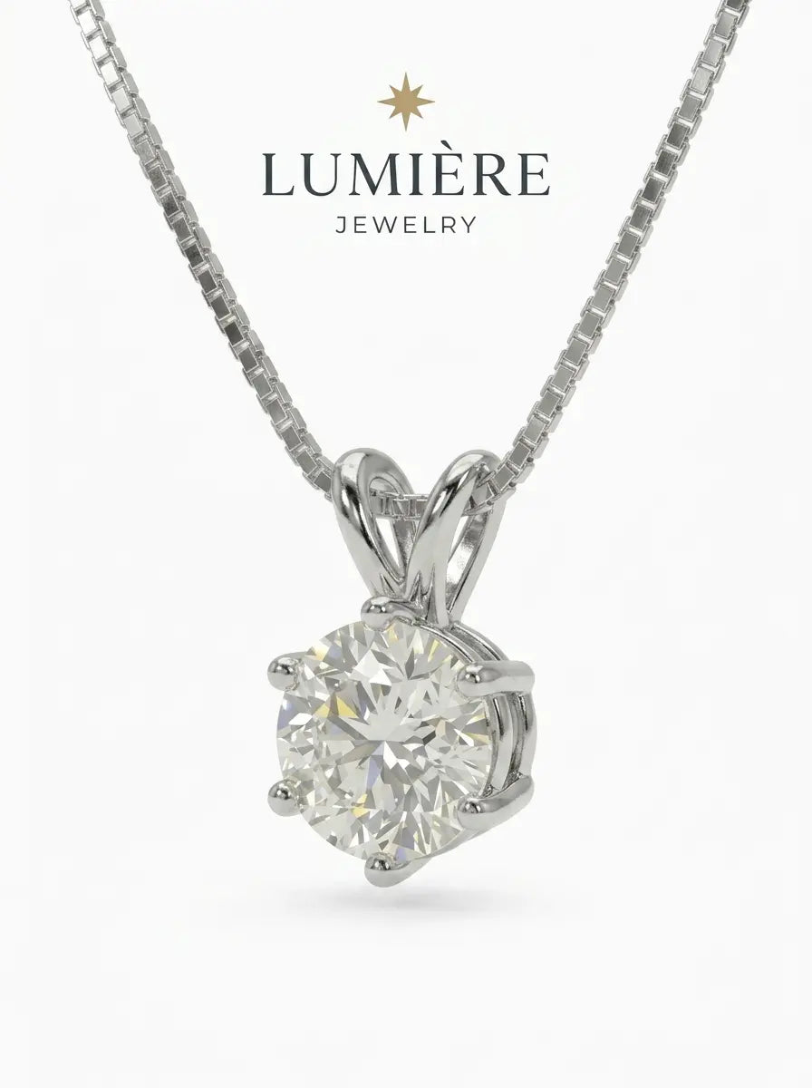 Lumière Solitaire Necklace · Moissanite