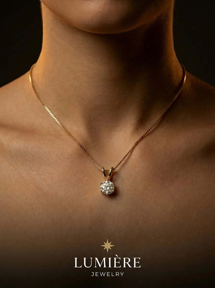 Lumière Solitaire Necklace · Moissanite