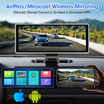 DriveHub 4K: 11" Smart Dash Cam with Wireless CarPlay & Android Auto