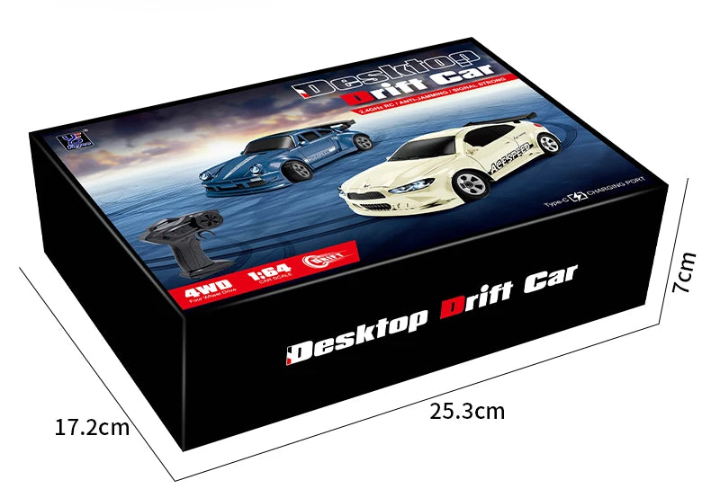NanoDrift 4WD: 1/64 Scale Pro Racing Car – High-Speed Mini Drift