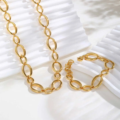 Ligne Collection · Necklace & Bracelet · 18K Gold Finish