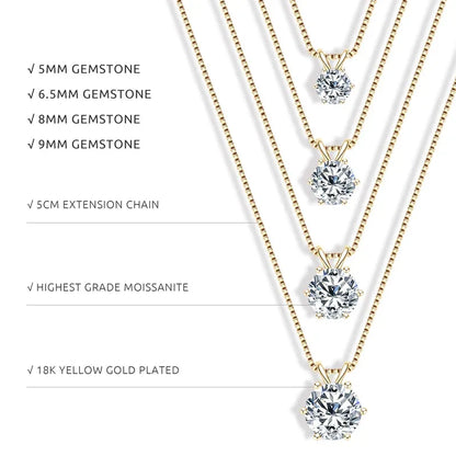 Lumière Solitaire Necklace · S925 Silver & Moissanite