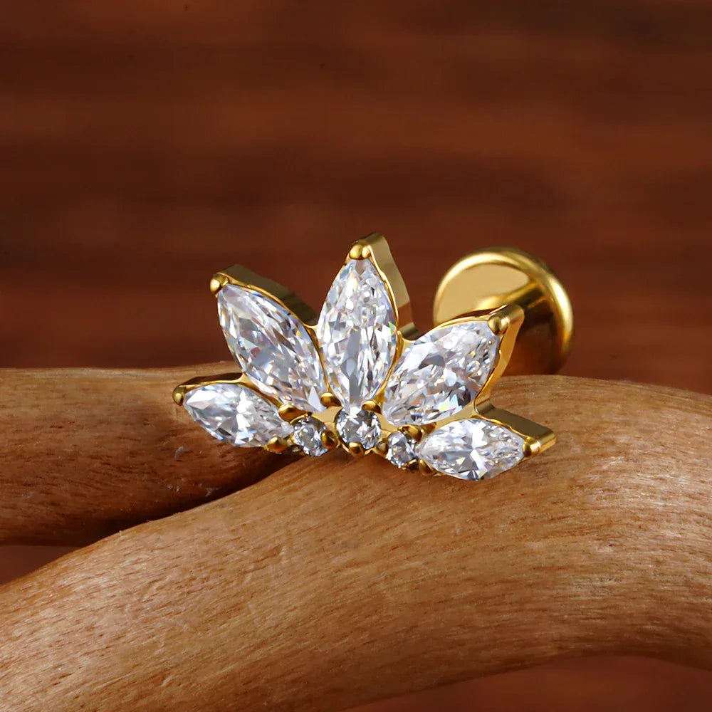 Lotus Stud · 18K Gold Finish