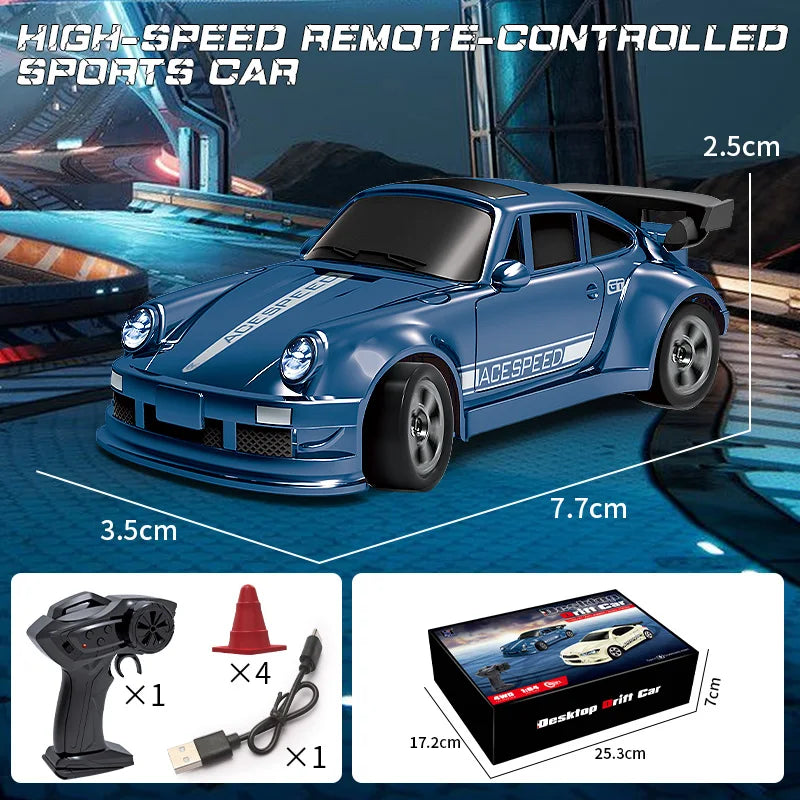 NanoDrift 4WD: 1/64 Scale Pro Racing Car – High-Speed Mini Drift